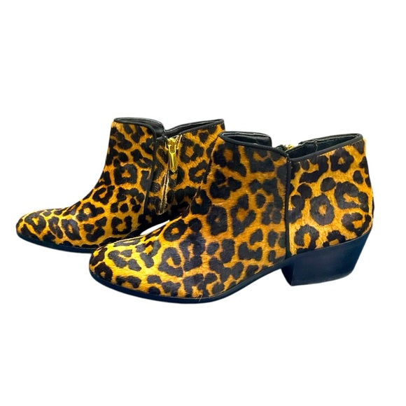 Sam Edelman Booties Women's Size 6.5 Leather Zip Animal Print Walden Ankle Boots - Picture 1 of 9